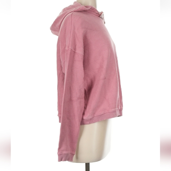 💥Sale💥Aerie Dusty Pink Ribbed Crop Hoodie - Picture 3 of 5